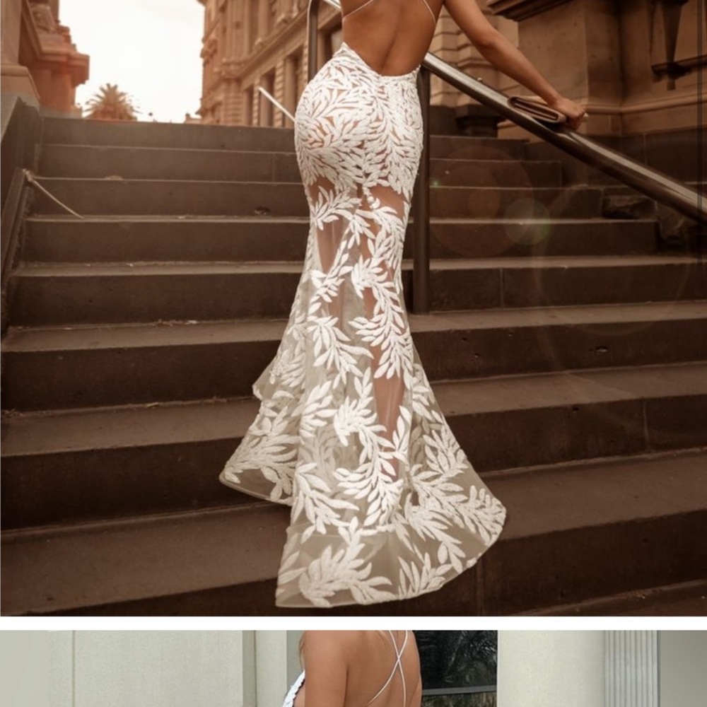 NADINE MERABI STELLA dress in white- UNALTERED size 6 small stretch. Offer! - Picture 4 of 8
